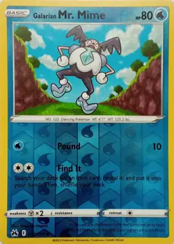 030/159 GALARIAN MR. MIME REVERSE HOLO CROWN ZENITH POKEMON CARD - Image 1