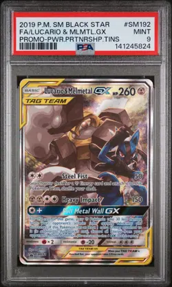 2019 Pokemon Sun Moon Lucario Melmetal GX Black Star Promo BSP #SM192 PSA 10 - Image 1