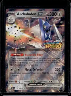 2024 Pokemon SV Surging Sparks SSP EN Archaludon Ex Reverse Holo #130/191 - Image 1