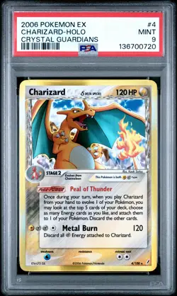 2006 POKEMON EX CRYSTAL GUARDIANS #4 CHARIZARD-HOLO PSA 9 - Image 1