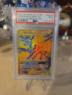 2021 Pokemon Pikachu & Zekrom GX Tag Team Promo SM248 English PSA 9 - Image 1