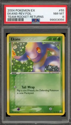 Pokemon Ekans EX Team Rocket Returns Reverse Holo #55 PSA 8 - Image 1