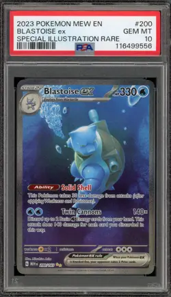 Pokemon Blastoise ex 151 MEW EN Special Illustration Rare #200 PSA 10 Gem Mint - Image 1