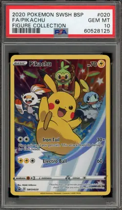 Pokemon Pikachu Figure Coll. Black Star Full Art Promo SWSH020 PSA 10 Gem Mint - Image 1