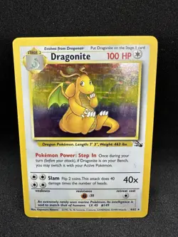 Pokemon TCG Dragonite 4/62 Fossil Unlimited Holo Rare - Image 1