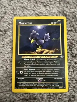 Pokemon TCG Murkrow Rare Unlimited Neo Genesis Set 24/111 LP - Image 1