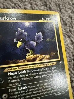 Pokemon TCG Murkrow Rare Unlimited Neo Genesis Set 24/111 LP - Image 4