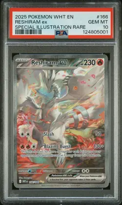 2025 POKEMON WHT EN-WHITE FLARE SPECIAL ILLUSTRATION RARE RESHIRAM EX PSA 10 - Image 1