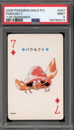 Pokemon Gold Playing Cards Parasect 9 of Diamonds #047 PSA 9 Mint - Image 1