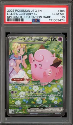 Pokemon Lillie's Clefairy ex Journey Together SIR #184 PSA 10 Gem Mint - Image 1