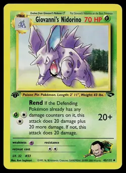 Pokemon Card - Giovanni's Nidorino Gym Challenge 45/132 Uncommon 1st Edition - Image 1