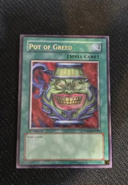 YGO Pot of Greed Ultimate Rare 1st Edition LP Duelist Pack Kaiba DPKB-EN029 - Image 1