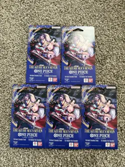 One Piece TCG (OP-14) The Azure Sea's Seven Booster Packs - English - Lot of 5 - Image 1