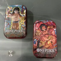 (LOT OF 2 Art Types) One Piece OP-10 English Mini Tin Pack Set Vol 1 TS-01 NEW! - Image 1