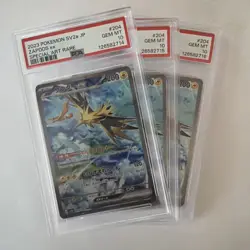 Pokemon Zapdos EX SAR 204/165 SV2a TCG Card 2023 PSA 10 - Image 1