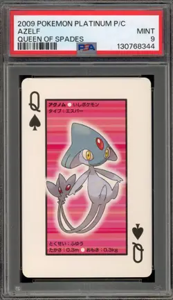 Pokemon Platinum Playing Cards Azelf Queen of Spades PSA 9 Mint - Image 1