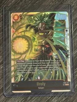 Broly FB08-122 Secret Rare Saiyan's Pride Dragon Ball English Card Fusion World - Image 1