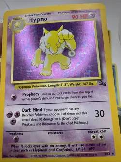 Pokemon TCG Hypno Fossil Holo Card, Mixed Pikachu, Magmar Reverse Heavy Wear Lot - Image 3