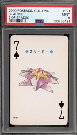 Pokemon Gold Playing Cards Starmie 7 of Spades #121 PSA 9 Mint - Image 1