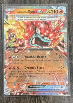 Hearthflame Mask Ogerpon EX 017/131 Pokemon Prismatic Evolutions Holo Card - Image 1