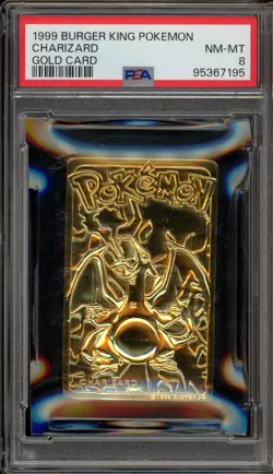 Pokemon Charizard Burger King Gold Card PSA 8 - Image 1