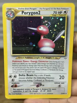 Porygon2 12/64 Neo Revelation Holo 2001 Vintage Rare Pokemon Card HP - SWIRL 🌀 - Image 3