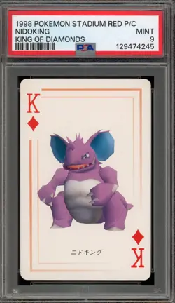 Pokemon Stadium Red Playing Cards Nidoking King of Diamonds PSA 9 Mint - Image 1