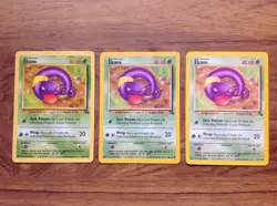 3 x Ekans 46/62 Fossil Pokemon Card 1999 WOTC. Free UK Postage - Image 3