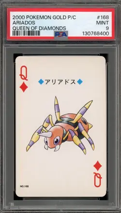 Pokemon Gold Playing Cards Ariados Queen of Diamonds #168 PSA 9 Mint - Image 1