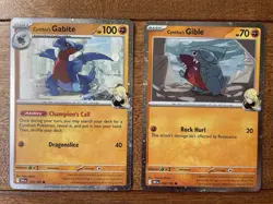 Pokemon Cynthia's Gabite 103 & Gible 102 Foil Promo Cards Destined Rivals - Image 1