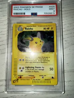 Pokemon TCG Skyridge Holo Rare Raichu H25/H32 2003 Vintage Card PSA 9 Mint - Image 1
