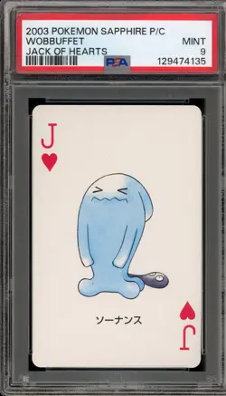 Pokemon Sapphire Playing Cards Wobbuffet Jack of Hearts PSA 9 Mint - Image 1