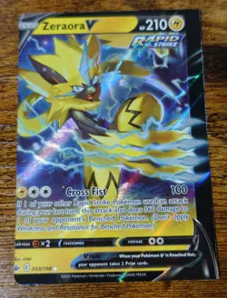 Zeraora V 053/198 Miscut Error Misprint Chilling Reign Pokemon Card NM % - Image 1