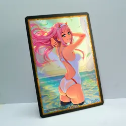 ZERO TWO Waifu Anime Card LIMITED 1/1 Custom TCG Holo Goddess Story ACG T13225 - Image 2