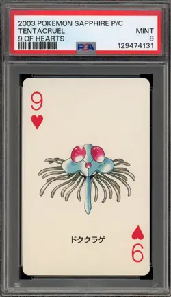 Pokemon Sapphire Playing Cards Tentacruel 9 of Hearts PSA 9 Mint - Image 1