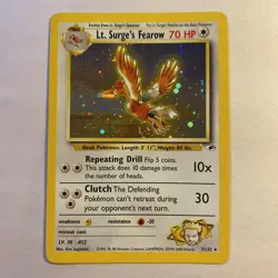Lt. Surge's Fearow - 7/132 - Pokemon Gym Heroes Unlimited Holo Rare Card WOTC MP - Image 1