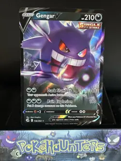 Pokemon Card Gengar v 156/264 Fusion Strike Half Art Holo Ultra Rare NM - Image 1