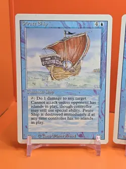 🔵🔵🔵 (4) 1994 MAGIC The Gathering PIRATE SHIP REVISED 3RD EDITION PLAYED 🔵🔵2 - Image 2