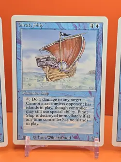 🔵🔵🔵 (4) 1994 MAGIC The Gathering PIRATE SHIP REVISED 3RD EDITION PLAYED 🔵🔵2 - Image 3