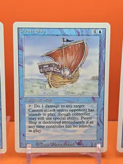 🔵🔵🔵 (4) 1994 MAGIC The Gathering PIRATE SHIP REVISED 3RD EDITION PLAYED 🔵🔵2 - Image 4