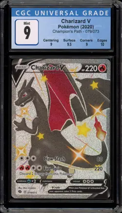 Pokemon Charizard V Champion's Path Secret Rare Full Art #079 CGC 9 Mint - Image 1