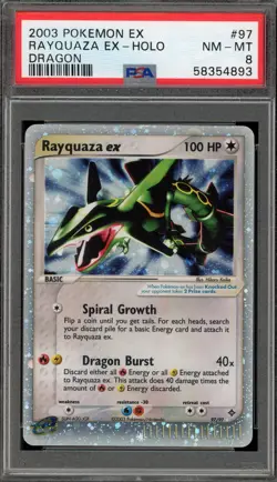 Pokemon Rayquaza ex EX Dragon Holo Ultra Rare #97 PSA 8 - Image 1