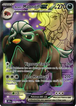 Pokemon TCG Arven's Mabosstiff EX 218/182 Sv10: Destined Rivals Ultra Rare VLP - Image 1
