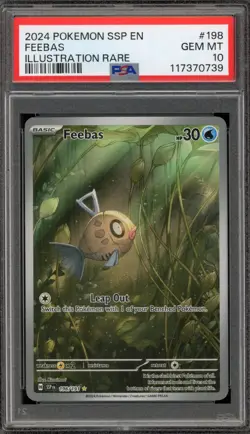 Pokemon Feebas Surging Sparks Illustration Rare #198 PSA 10 Gem Mint - Image 1