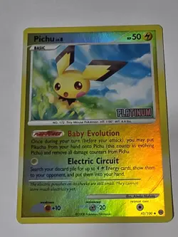 Pokemon Pichu 45/100 Platinum Stamped Reverse Holo Uncommon Stormfront LP - Image 1