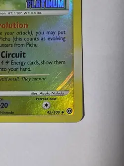 Pokemon Pichu 45/100 Platinum Stamped Reverse Holo Uncommon Stormfront LP - Image 2