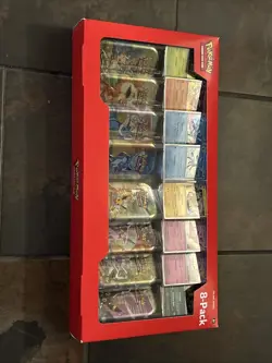Pokemon TCG Scarlet & Violet Prismatic Evolutions Mini Tins Sealed 8 Pack Costco - Image 1