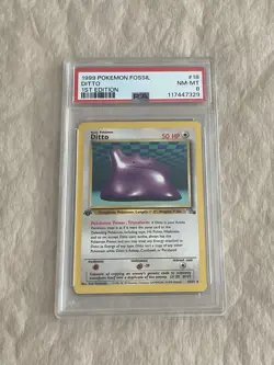 PSA 8 Ditto 1st Edition Fossil #18 1999 Pokemon TCG - Image 1