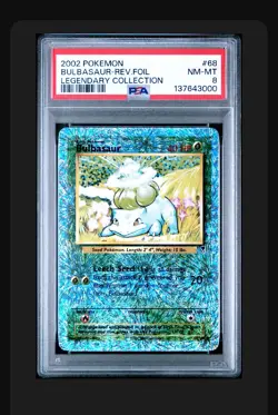 2002 POKEMON LEGENDARY COLLECTION#68 BULBASAUR-REVERSE FOIL PSA 8 - Image 3