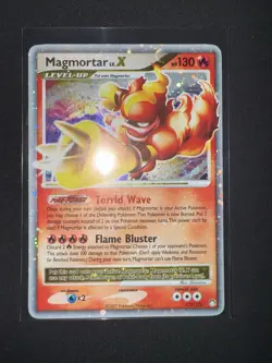 Pokemon TCG Magmortar LV.X 123/123 Rare Holo Mysterious Treasures - Image 1